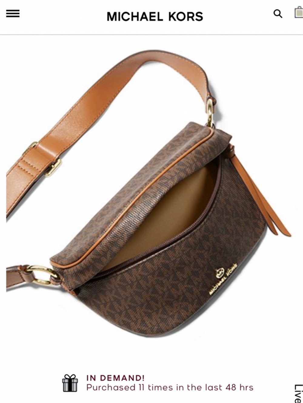 Michael Kors Brown Patterned Crossbody Bag